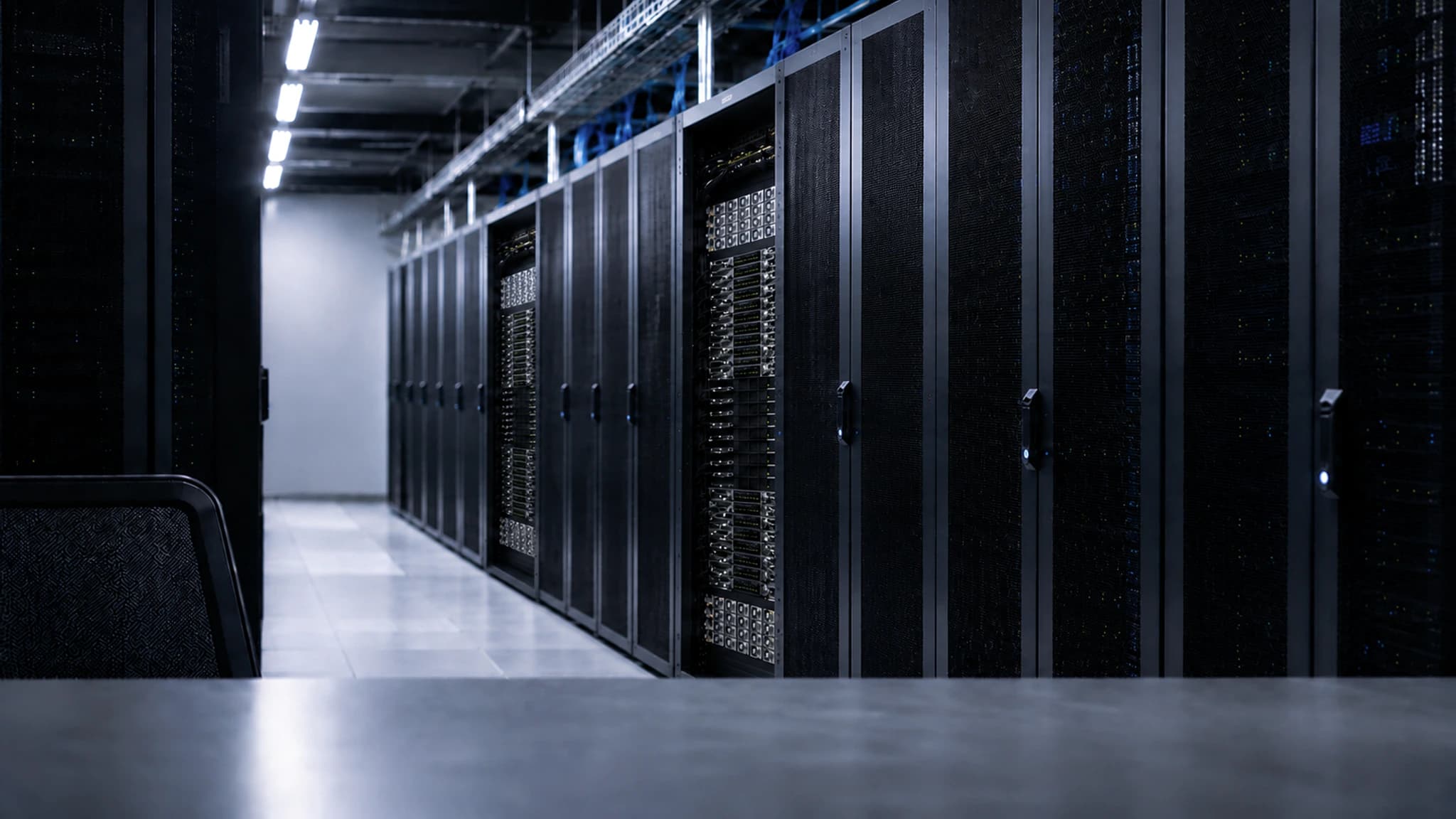 工程师在测试机房巡检异构 GPU 设备