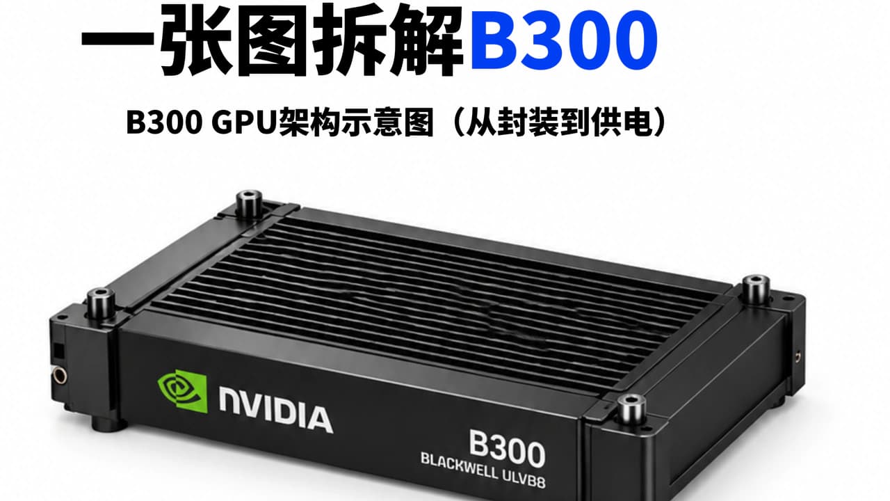 NVIDIA B300 液冷模块结构分解示意图