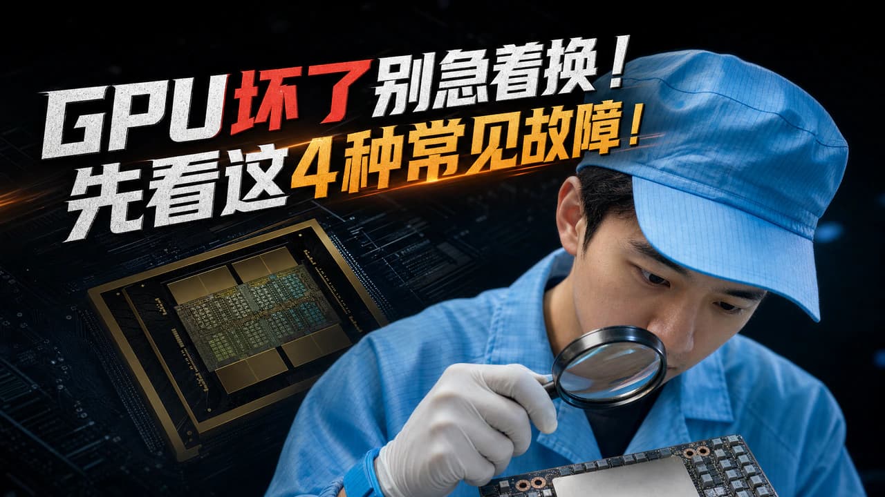 工程师持放大镜检查 GPU 裸片与板卡