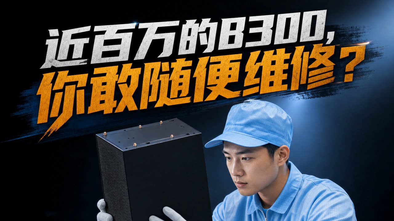 工程师手捧 NVIDIA B300 GPU 模组